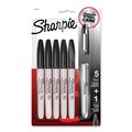 Sharpie Fine Tip Permanent Marker, Stainless Steel Single Marker Case, Fine Bullet Tip, Black, 6PK 2135418